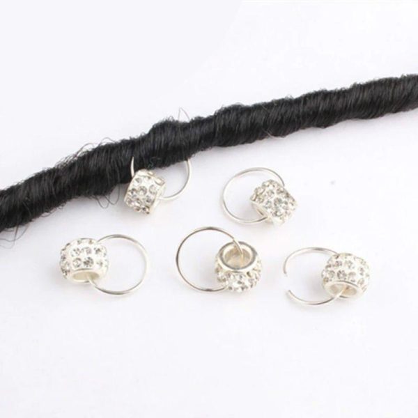 bijoux cheveux perles avec strass argent