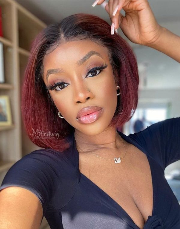 Perruque Lace Wig bordeaux ombrée