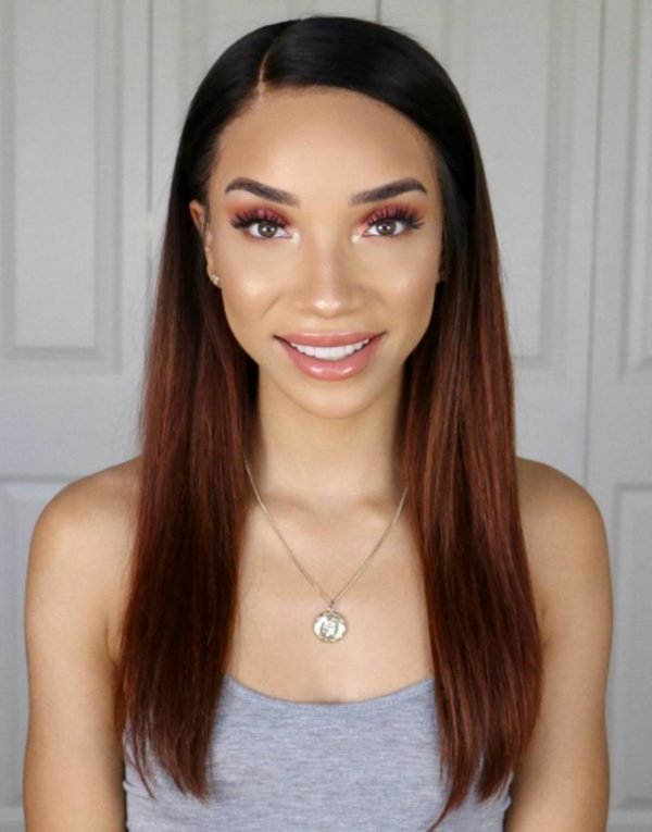 Perruque Lace Wig droite marron ombré