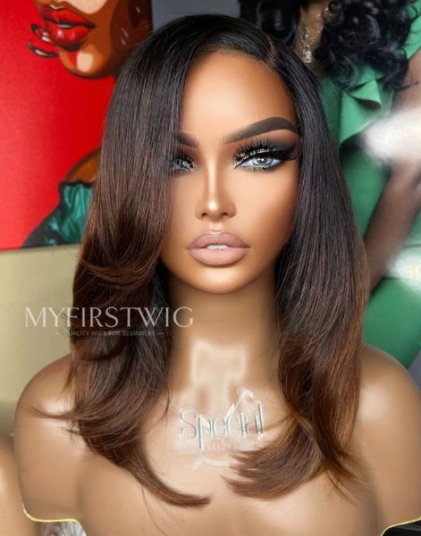 Perruque Lace Wig marron ombré
