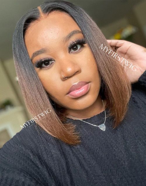 Perruque bob Yaki ombré