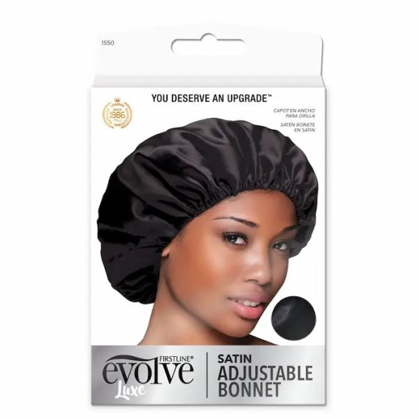 bonnet satin noir avec attaches