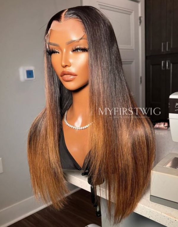 Perruque Lace Wig marron ombré