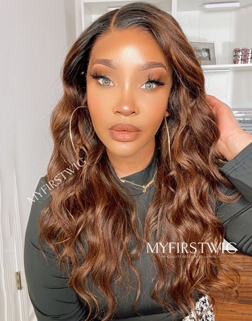 Lace Wig 13x6 brun ondulé