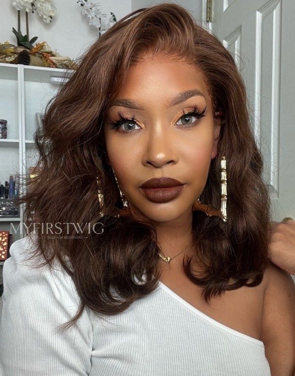 lace wig ondulée marron