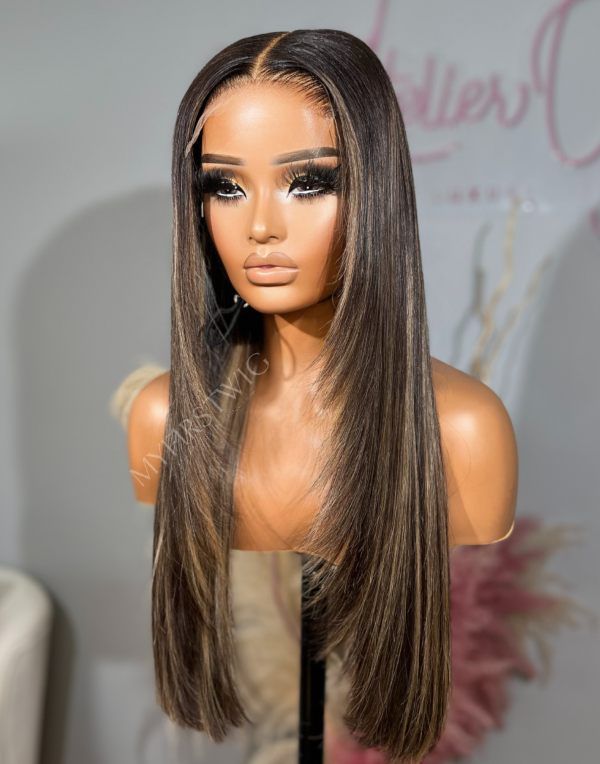 Lace Wig brune reflets